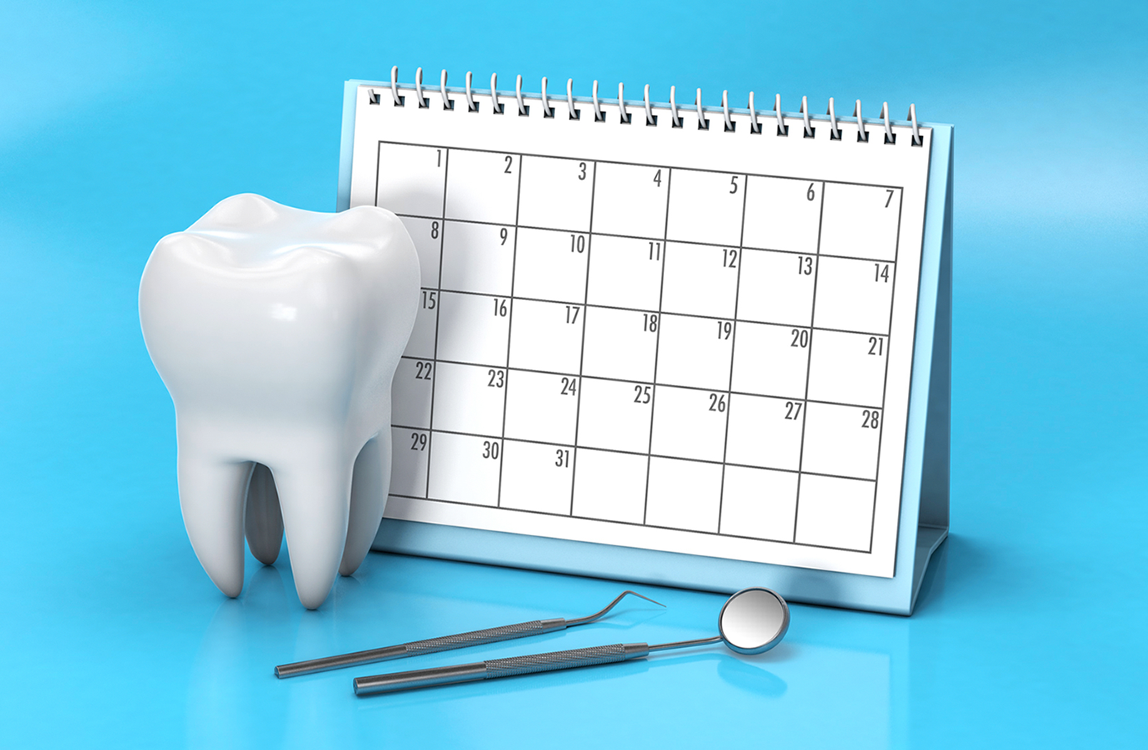 Zeitmanagement Zahnarztpraxis Terminkalender mit Zahn